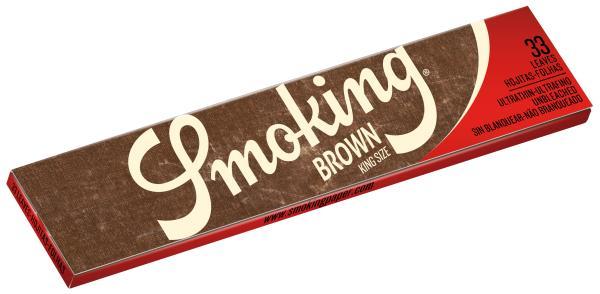 Smoking Brown King Size – ungebleichte Longpapers 108×44 mm, ca. 13 g/m², 33 Blättchen